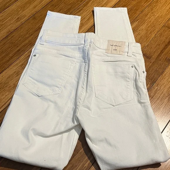 Zara Women's Crisp White Skinny Jeans Sz 26 - Picture 6 of 8